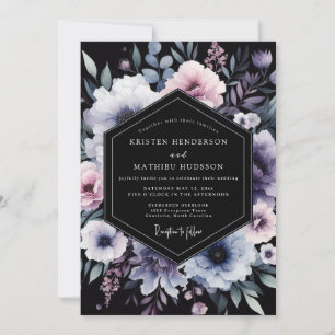 Convite Nocturno Floral de Vinca Casamento
