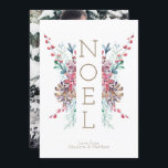 Convite Noel Christmas Photo Personalised Winter<br><div class="desc">Noel Christmas Foto personalizada de saudação Botânica de inverno,  de Ricaso - adicione sua própria fotografia e saudações a este cartão atordoante - projetado com uma coloração d'água folhagem de inverno com pinus cones e bagas - adicione sua própria fotografia ao verso</div>