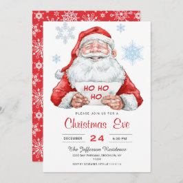 Convite Noel Claus Ho Ho Ho Ho Holiday véspera de Natal