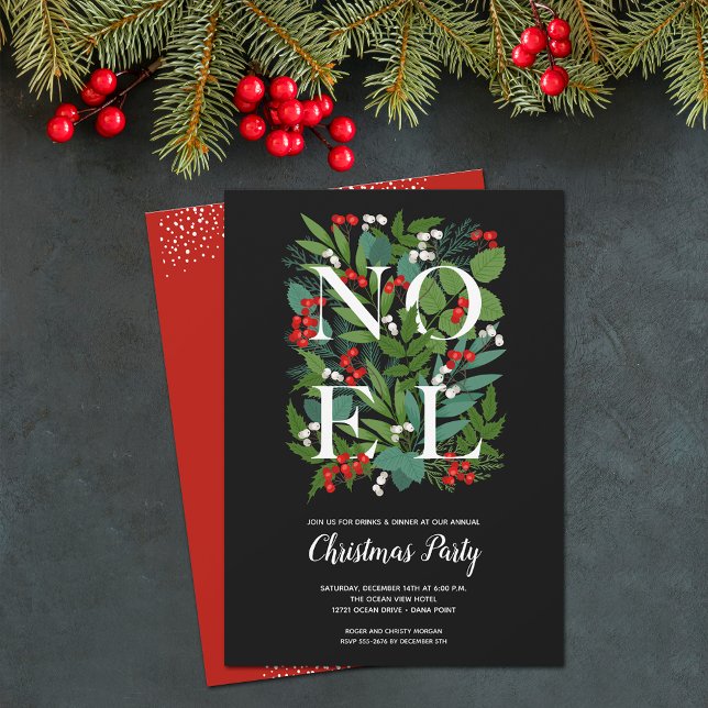 Convite NOEL Elegant Greenery Natal (Criador carregado)