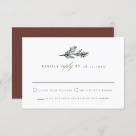 Convite NOEL Modern Russo Winter Pine RSVP Card