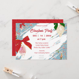 Convite Noelsky Blue Nutcracker Candy Cane Corporativo 