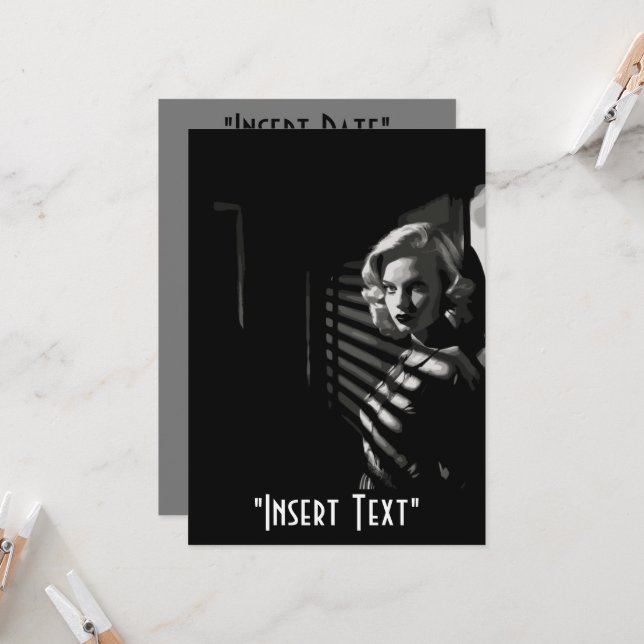 Convite Noir Femme Fatale (Frente/Verso In Situ)