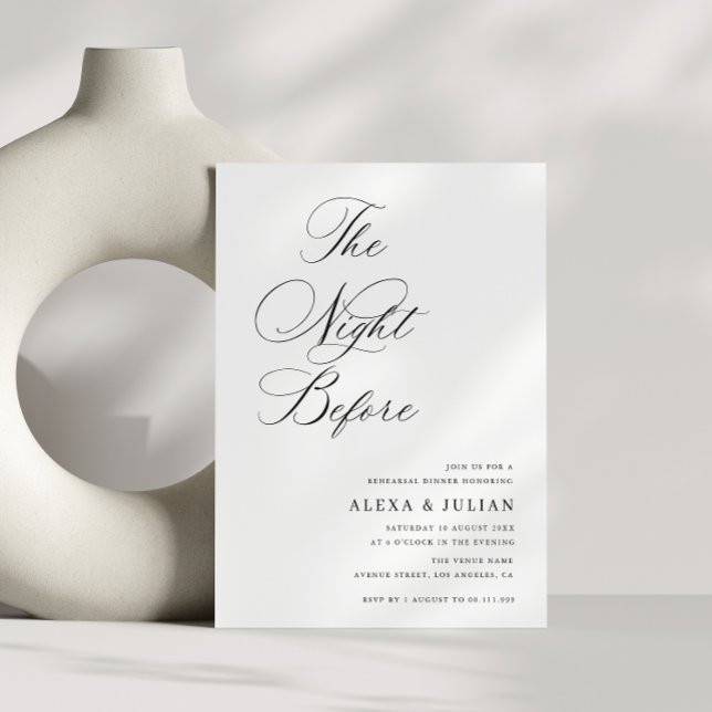 Convite noite antes do janto de ensaio de caligrafia negra (Criador carregado)