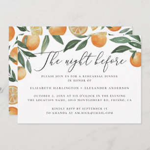 Convite Noite antes. Janto de ensaio de citrinos a aquarel