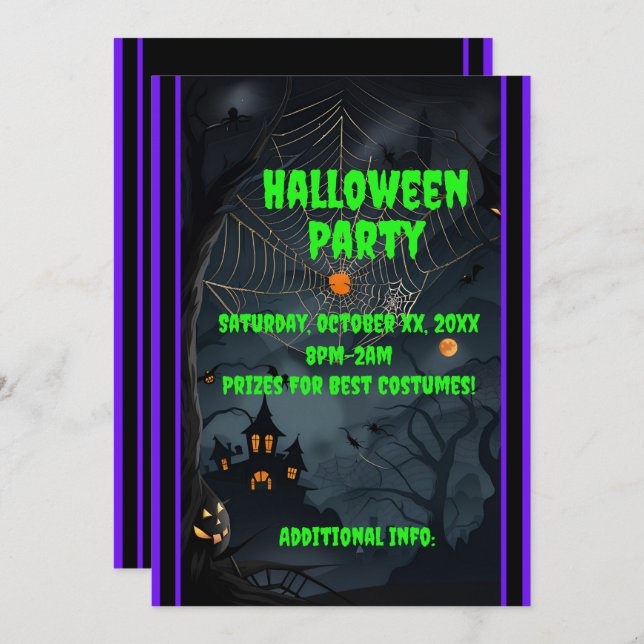 Convite Noite Assombrada Escura 2 (Frente/Verso)