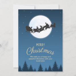 Convite Noite Azul Simples Papai Noel Sled Feliz Natal