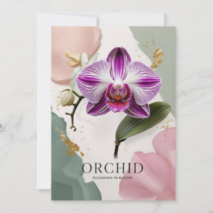 Convite Noite botânica da Orquídea Elegante