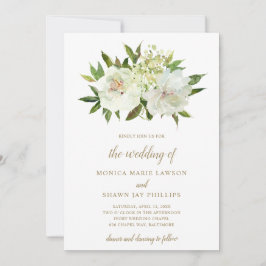 Convite Noite Branca Neutral Dourada Em Um Casamento