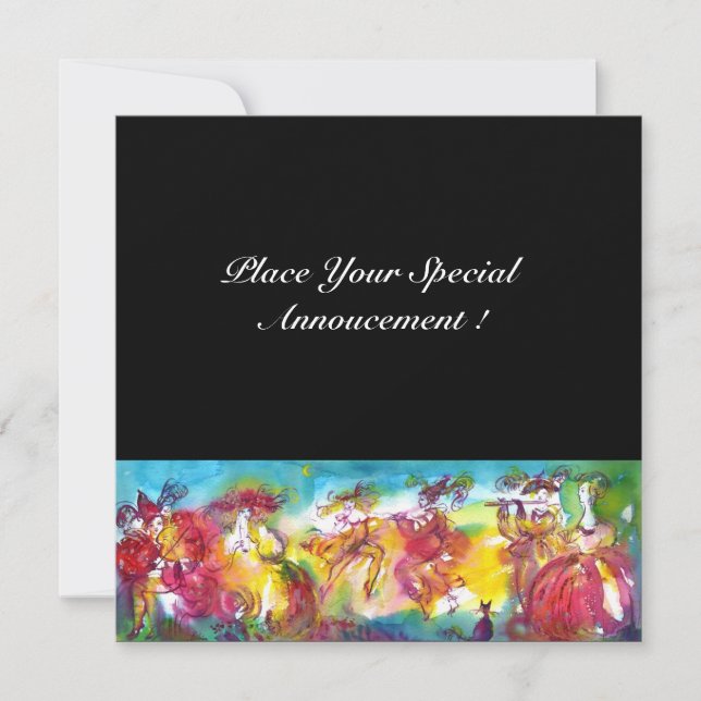 Convite NOITE CARNÍVEL, Mardi Gras Masqureade, Dança, Músi (Frente)