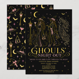 Convite Noite das Bruxas das Garotas de Halloween