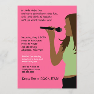 Convite NOITE DAS GAROTAS Festa de Canto KARAOKE Aniversár