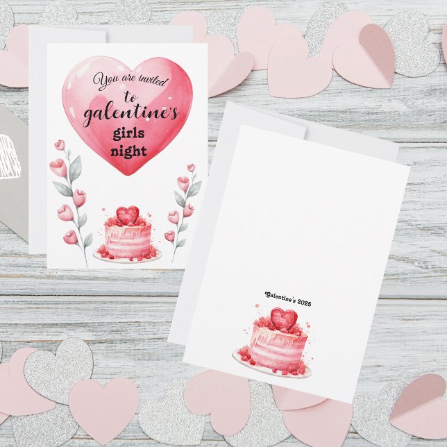 Convite Noite das Meninas de Galentine (Invite your besties with this cute gelentine's girls night invite!)
