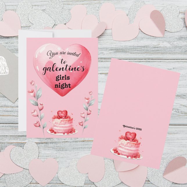 Convite Noite das Meninas de Galentine (Make girl's night perfect with our galentine's girls night)