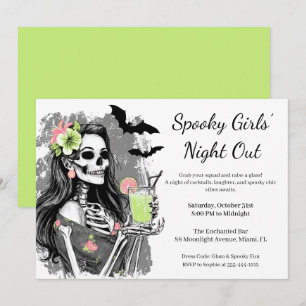 Convite Noite das Meninas do Halloween Partido Spooktail