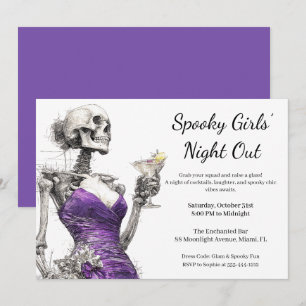 Convite Noite das Meninas do Halloween Partido Spooktail