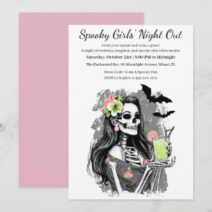 Convite Noite das Meninas do Halloween Partido Spooktail