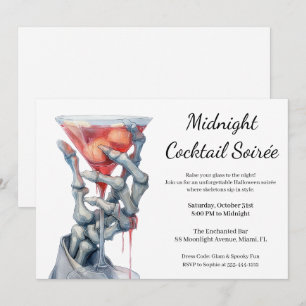 Convite Noite das Meninas do Halloween   Partido Spooktail