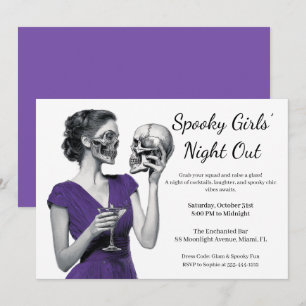 Convite Noite das Meninas do Halloween Partido Spooktail