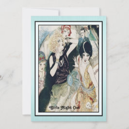 Convite Noite das Meninas Fora de Controle Arte Deco Vinta