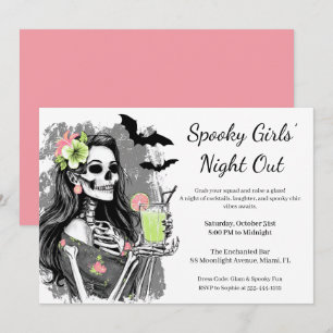 Convite Noite das Meninas no Halloween Festa de Coquetéi