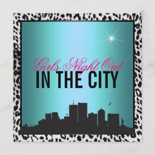 Convite Noite das meninas para fora na cidade, aniversári