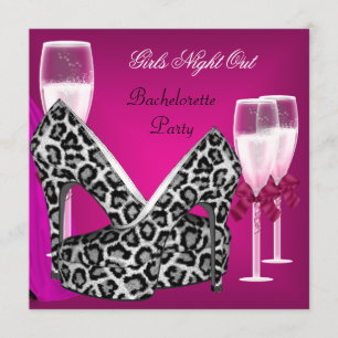 Convite Noite das Meninas Sapatos Rosa Saltos Champagne 3