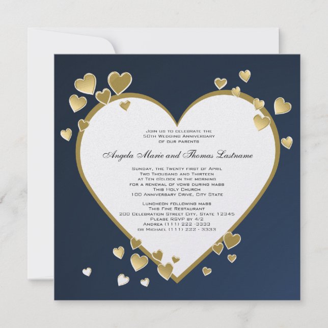 Convite Noite de 50º Aniversário do Coração (Frente)