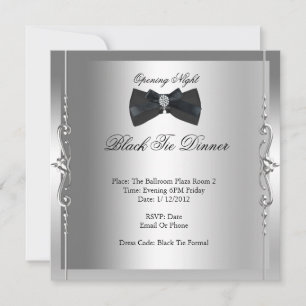 Convite Noite de Abertura Formal de Gravata Preta