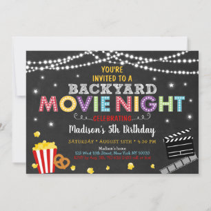 Convite Noite de Aniversário para Filme no Quinta