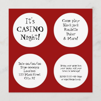 Convite Noite de Casino
