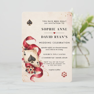 Convite Noite de Cassino de Las Vegas Código QR Casamento