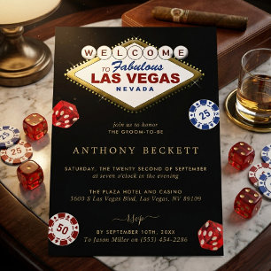 Convite Noite de Cassino de Las Vegas Despedida de Solteir