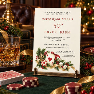 Convite Noite de Cassino Glamouroso de Férias Poker Bash A