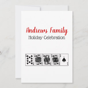 Convite Noite de Cassino Poker Royal Straight Flush Natal