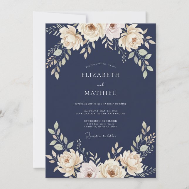 Convite Noite de Champanhe Pétala Casamento (Frente)