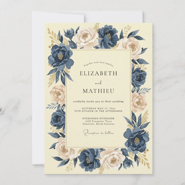 Convite Noite de Champanhe Ranunculus Eucalipto Casamento (Frente)