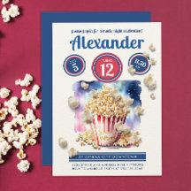 Noite de Cinema de Pipoca Divertida Festa de Água-