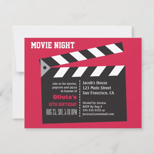 Convite Noite de Cinema do Conselho Diretor Festa de Anive (Frente)