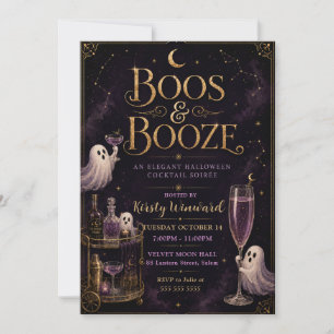 Convite Noite de Cocktail de Halloween Boos & Booze