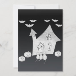 Convite Noite de Dia das Bruxas com Casa Assombrada, Morce