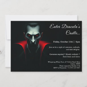 Convite Noite de Drácula Festa de Fantasias de Halloween