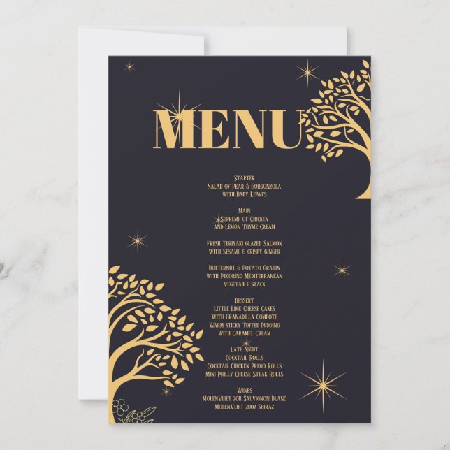 Convite Noite de Elegância: Casamento Azul Escuro (Frente)