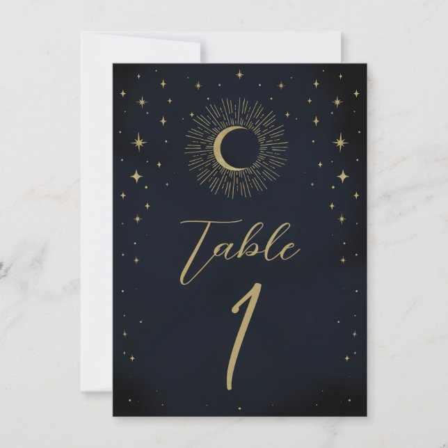 Convite Noite de Estrelas Douradas Número da Mesa de Explo (Frente)