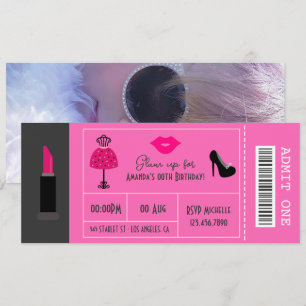 Convite Noite de festa do show de moda Glam