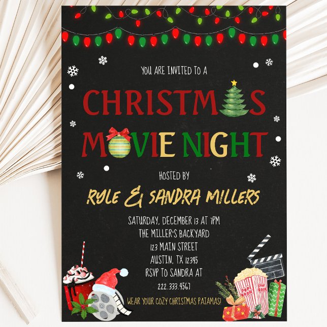 Convite Noite de Filme de Natal (Criador carregado)