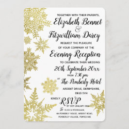 Convite Noite de Flocos de Neve Dourados