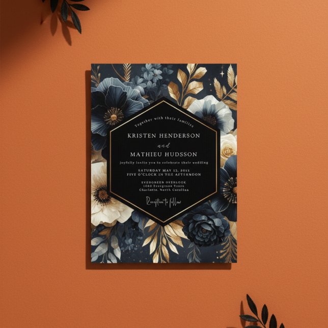Convite Noite de Flores Opulentas Casamento (Criador carregado)