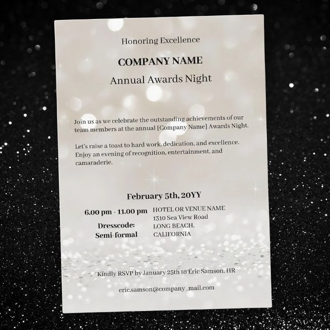 Convite Noite de gala de premiação de negócios da empresa  (Criador carregado)