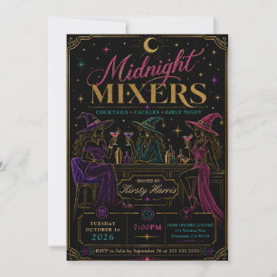 Convite Noite de Halloween das Misturadoras da Meia-Noite